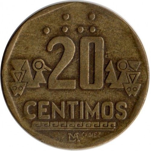 20 сентимо 1991 год Перу