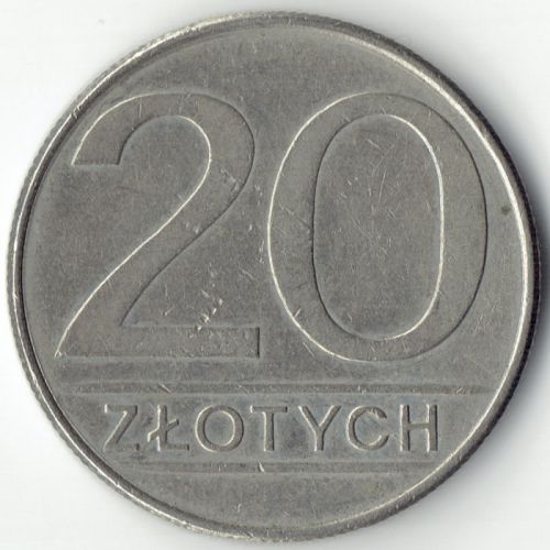 20 злотых 1986 год Польша