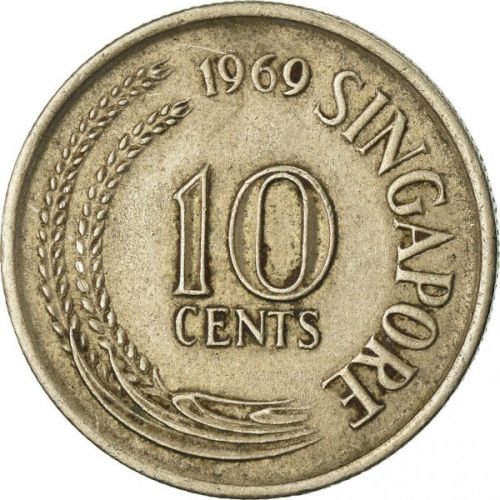 10 центов 1969 год Сингапур