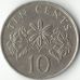 10 центов 1990 год Сингапур
