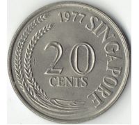 20 центов 1977 год Сингапур