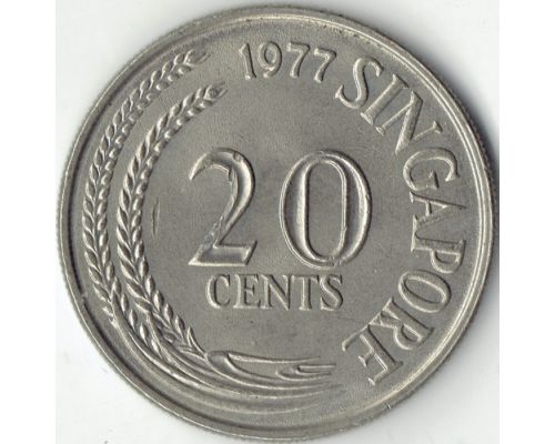 20 центов 1977 год Сингапур