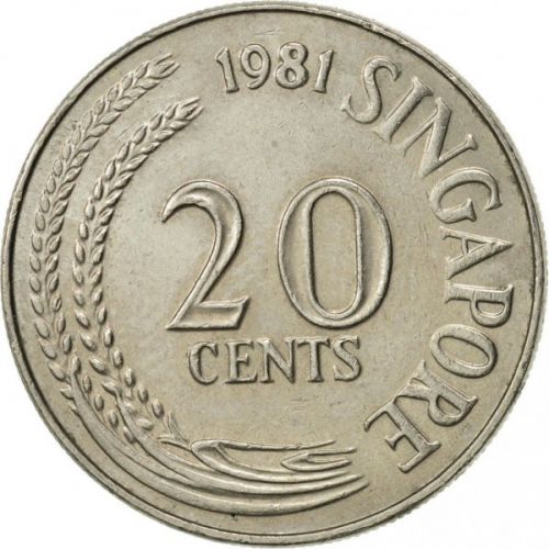 20 центов 1981 год Сингапур