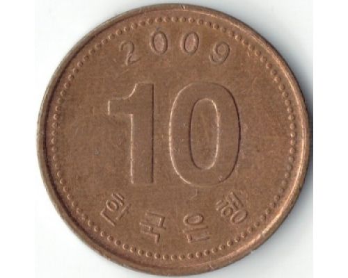 10 вон 2009 год Южная Корея