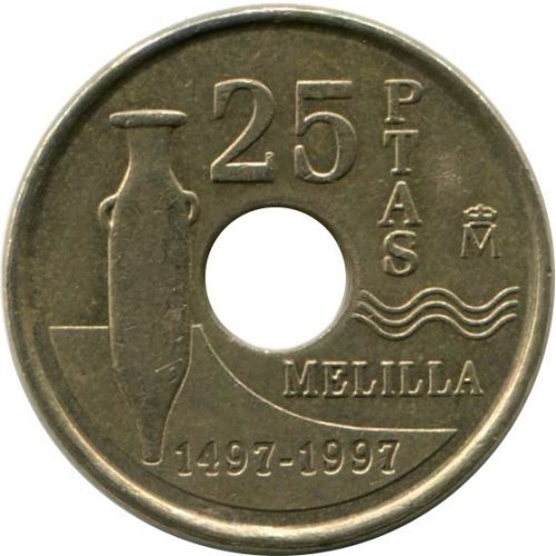 25 песет 1997 год Испания