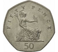 50 пенсов 1997 год Великобритания 27.3 мм (Меньшая)