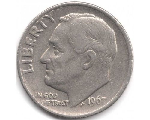 1 дайм 10 центов 1967 года США