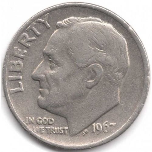 1 дайм 10 центов 1967 года США