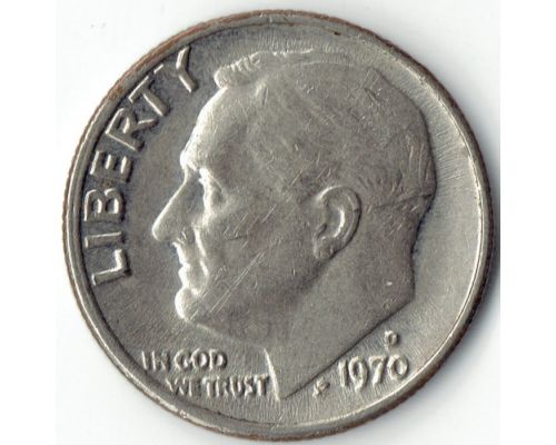 1 дайм 10 центов 1970 D года США