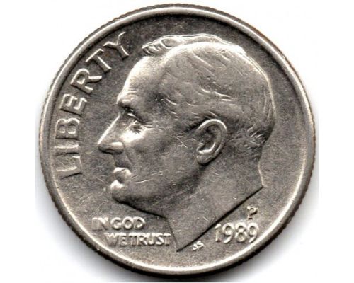 1 дайм 10 центов 1989 P года США