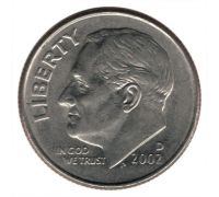1 дайм 10 центов 2002 D года США