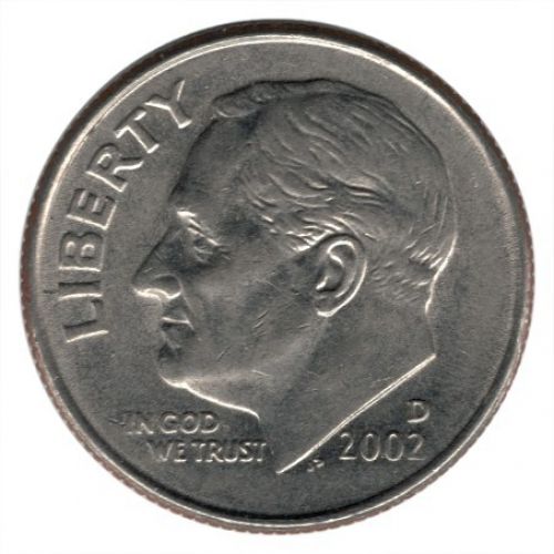 1 дайм 10 центов 2002 D года США
