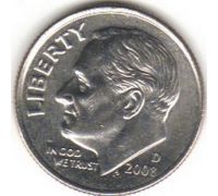 1 дайм 10 центов 2008 D года США