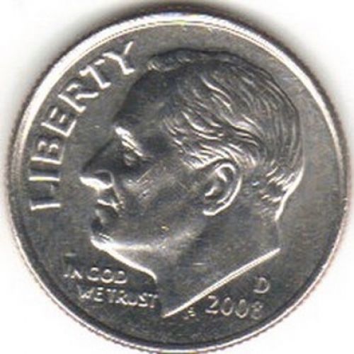 1 дайм 10 центов 2008 D года США
