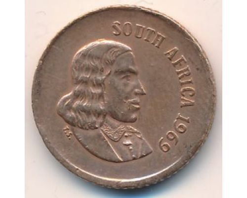 1 цент 1969 год ЮАР Птицы Йохан Антонисзон ван Рибек South Afrika