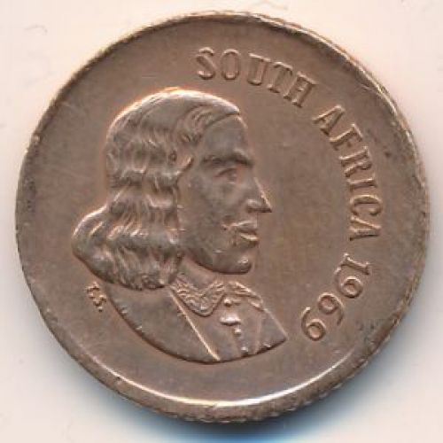 1 цент 1969 год ЮАР Птицы Йохан Антонисзон ван Рибек South Afrika