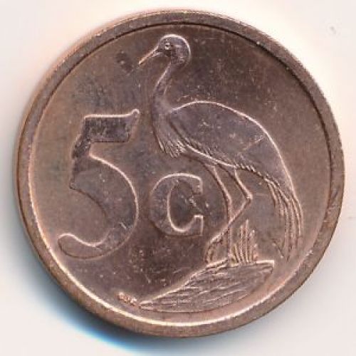 5 центов 2002 год ЮАР Журавль