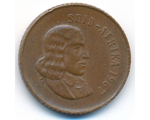 1 цент 1967 год ЮАР Птицы Йохан Антонисзон ван Рибек SUID AFRICA