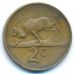 2 цента 1965 год ЮАР Антилопа Гну Йохан Антонисзон ван Рибек SUID AFRICA