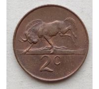 2 цента 1965 год ЮАР Антилопа Гну Йохан Антонисзон ван Рибек SOUTH AFRICA