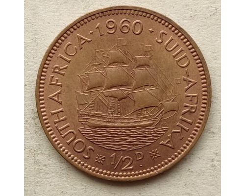 1/2 пенни 1960 год ЮАР Елизавета II