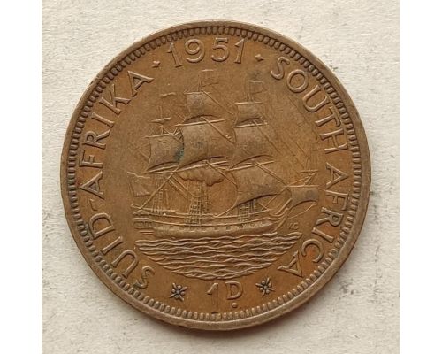 1 пенни 1951 год ЮАР Георг VI