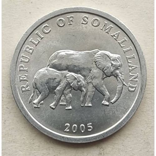 5 шиллингов 2005 год Сомалиленд Слоны