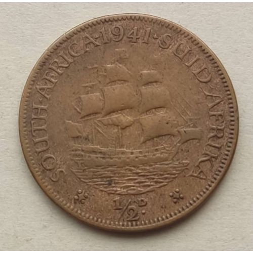 1/2 пенни 1941 год ЮАР Георг VI