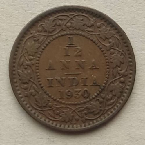 1/12 анны 1930 год Британская Индия Георг V