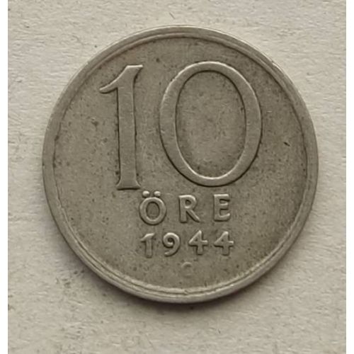 10 эре 1944 год Швеция Серебро