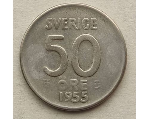 50 эре 1955 год Швеция Серебро