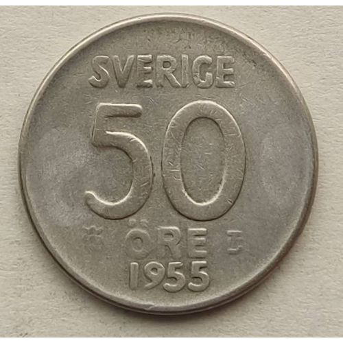50 эре 1955 год Швеция Серебро