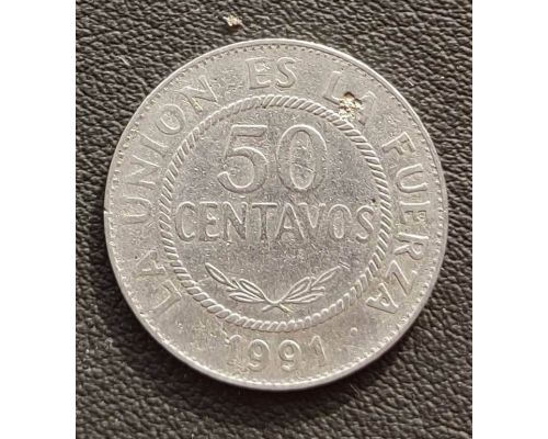 50 сентаво 1991 год Боливия