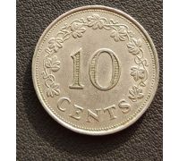 10 центов 1972 год Мальта Корабль