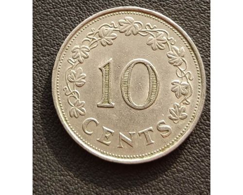 10 центов 1972 год Мальта Корабль