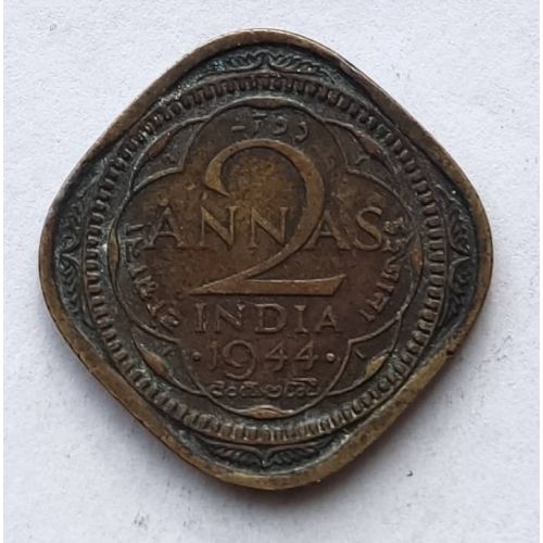2 анны 1944 год Британская Индия Георг VI Бомбей