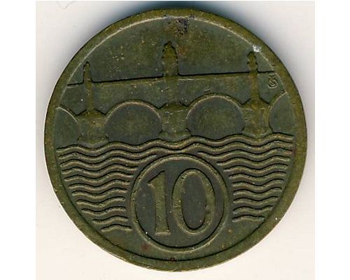 10 гелеров 1928 год Чехословакия