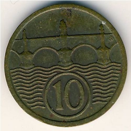 10 гелеров 1928 год Чехословакия