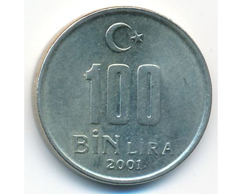100000 лир 2001 год Турция (100 бин лир)