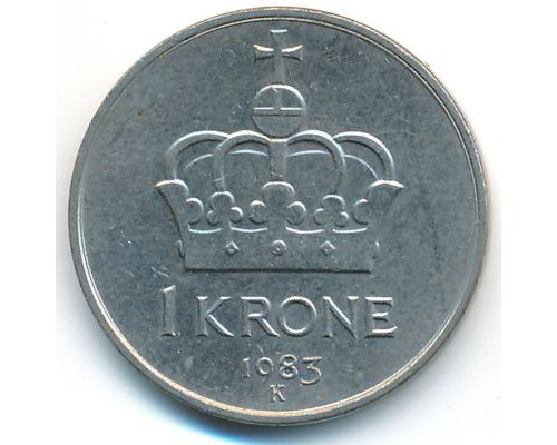 1 крона 1983 год Норвегия