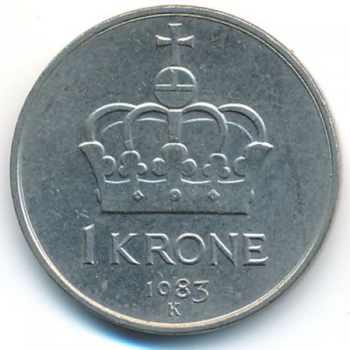 1 крона 1983 год Норвегия