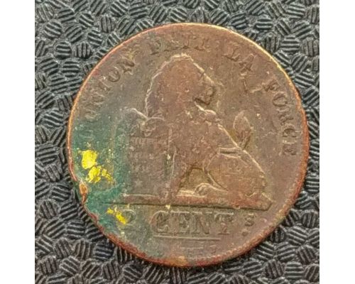 2 сентима 1875 год Бельгия DES BELGES