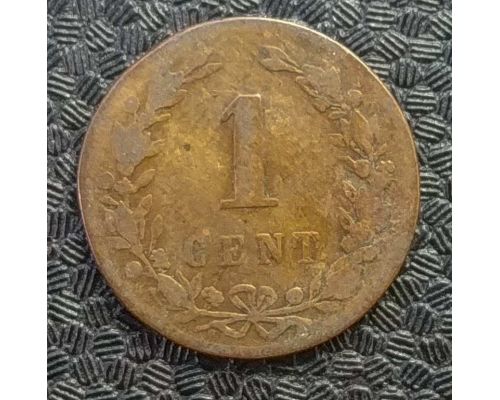 1 цент 1878 год Нидерланды Состояние F