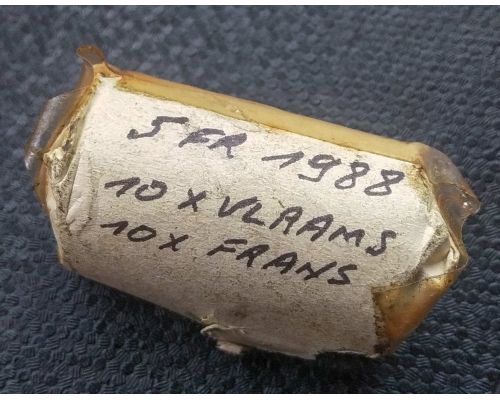 5 франков 1988 год Бельгия РОЛЛ 20 монет 10хVlaams 10xFrans