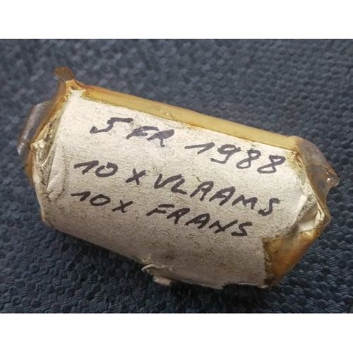 5 франков 1988 год Бельгия РОЛЛ 20 монет 10хVlaams 10xFrans