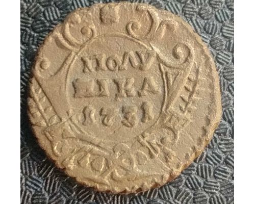 Полушка 1731 год Анна Царская Россия №4