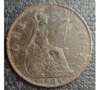 1 пенни 1936 год Великобритания one penny Георг V №2