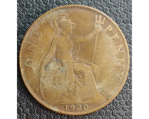 1 пенни 1920 год Великобритания one penny Георг V