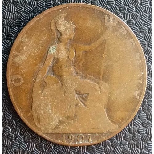 1 пенни 1907 год Великобритания Эдвард 7