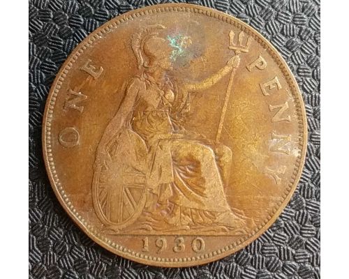 1 пенни 1930 год Великобритания Георг V